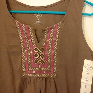 Beaded Brown Tank